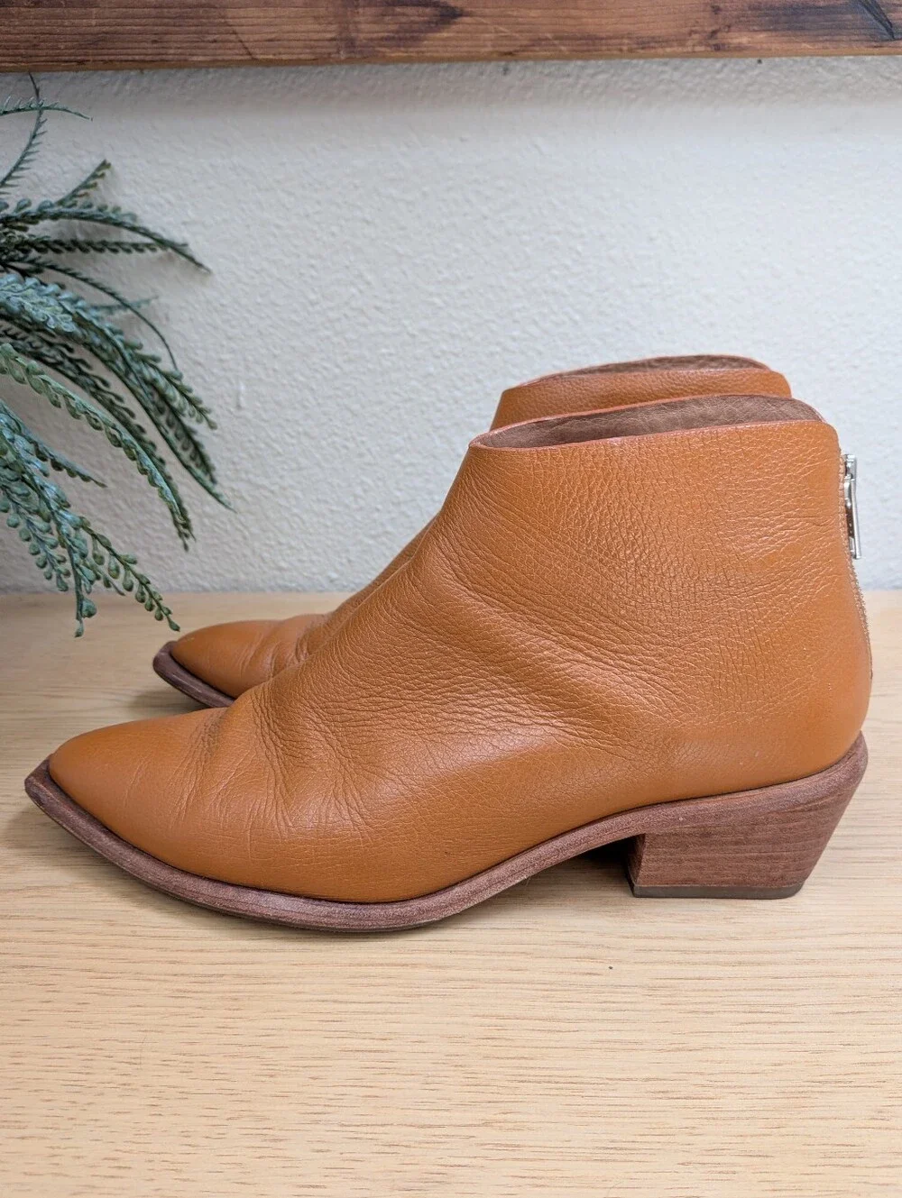 Wal & Pai West Tan Leather Ankle Cowboy Booties Cobbler Upgraded Soles Size 40